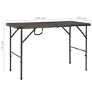 foldbart havebord 120 x 60 x 74 cm HDPE rattanlook brun