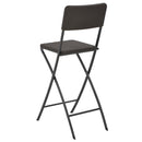 foldbare barstole 2 stk. HDPE og stål brun rattanlook
