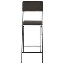 foldbare barstole 2 stk. HDPE og stål brun rattanlook