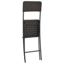 foldbare barstole 2 stk. HDPE og stål brun rattanlook