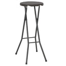 foldbare barstole 2 stk. HDPE og stål brun rattanlook