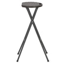 foldbare barstole 2 stk. HDPE og stål brun rattanlook
