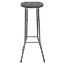 foldbare barstole 2 stk. HDPE og stål brun rattanlook