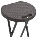 foldbare barstole 2 stk. HDPE og stål brun rattanlook