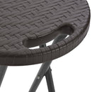 foldbare barstole 2 stk. HDPE og stål brun rattanlook
