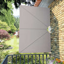 sammenklappelig sidemarkise til terrasse cremefarvet 240 x 160 cm
