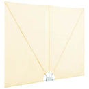 sammenklappelig sidemarkise til terrasse cremefarvet 300 x 150 cm