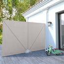 sammenklappelig sidemarkise til terrasse cremefarvet 300 x 200 cm