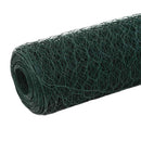 hønsenet stål med PVC-belægning 25 x 1,2 m grøn