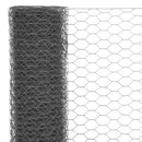 hønsenet stål med PVC-belægning 25 x 1,5 m grå