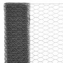 hønsenet stål med PVC-belægning 25 x 1,5 m grå