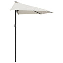 balkonparasol med aluminumsstang sandfarvet 270 x 144 cm halv