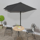 balkonparasol med aluminumsstang antracitgrå 270 x 144 cm halv