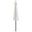 balkonparasol med aluminumsstang sandfarvet 300 x 155 cm halv