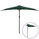 balkonparasol med aluminumsstang grøn 300 x 155 cm halv