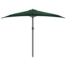 balkonparasol med aluminumsstang grøn 300 x 155 cm halv