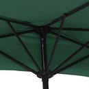 balkonparasol med aluminumsstang grøn 300 x 155 cm halv