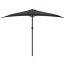 balkonparasol med aluminumsstang antracitgrå 300 x 155 cm halv