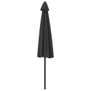 balkonparasol med aluminumsstang antracitgrå 300 x 155 cm halv