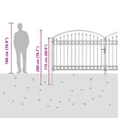 hegnslåge ASSEN dobbeltdør med buet top stål 400x150 cm
