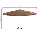 udendørs parasol med aluminiumsstang 500 cm gråbrun