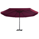 udendørs parasol med aluminiumsstang 500 cm bordeauxrød