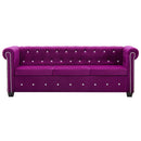 3-personers chesterfieldsofa fløjlsbeklædning 199 x 75 x 72 cm lilla