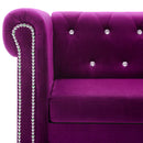 3-personers chesterfieldsofa fløjlsbeklædning 199 x 75 x 72 cm lilla