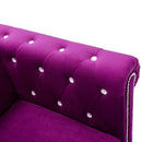 3-personers chesterfieldsofa fløjlsbeklædning 199 x 75 x 72 cm lilla