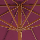 parasol 300 cm træstang bordeauxrød