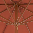 parasol 300 cm træstang terracottafarvet