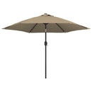 udendørs parasol med metalstang 300 cm gråbrun
