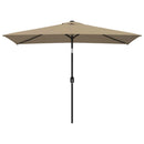 parasol med metalstang 300x200 cm gråbrun