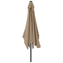 parasol med metalstang 300x200 cm gråbrun