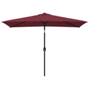 parasol med metalstang 300x200 cm bordeauxrød