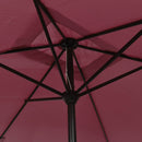 parasol med metalstang 300x200 cm bordeauxrød