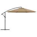 hængeparasol 350 cm aluminiumstang gråbrun
