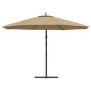 hængeparasol 350 cm aluminiumstang gråbrun