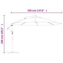 hængeparasol 350 cm aluminiumstang gråbrun