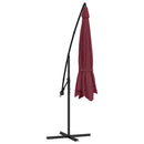 hængeparasol 350 cm aluminiumstang bordeauxfarvet