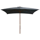 parasol 200x300 cm træstang antracitgrå