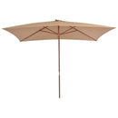 parasol 200x300 cm træstang gråbrun
