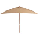 parasol 200x300 cm træstang gråbrun