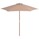 parasol 270 cm træstang gråbrun