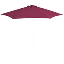 parasol 270 cm træstang bordeauxrød
