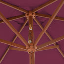 parasol 270 cm træstang bordeauxrød