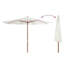 udendørs parasol med træstang 350 cm sandhvid