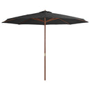 udendørs parasol med træstang 350 cm antracitgrå