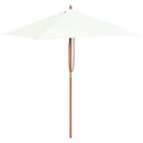 parasol 150x200 cm træstang sandfarvet