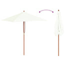 parasol 150x200 cm træstang sandfarvet